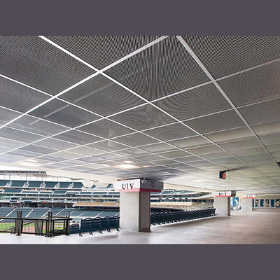 Alambre de soldadura Mesh Ceiling Tiles del marco de Diamond Aluminum Mesh Ceiling Panel