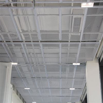 Panel de techo de malla expandida de aluminio suspendido de metal para decoración de interiores