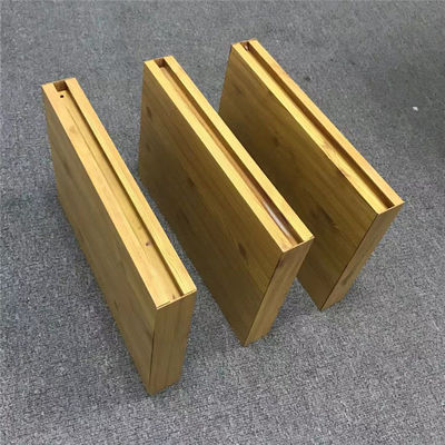 Techo de metal de aluminio con diseño de vetas de madera, techo deflector de caja extruida