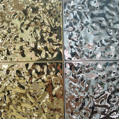 Hoja de metal reflexiva de acero inoxidable de la ondulación del agua del panel de la onda de agua SS304
