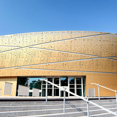 Panel de aleación de aluminio personalizado Panel de fachada perforado exterior Panel de aluminio PVDF para fachada