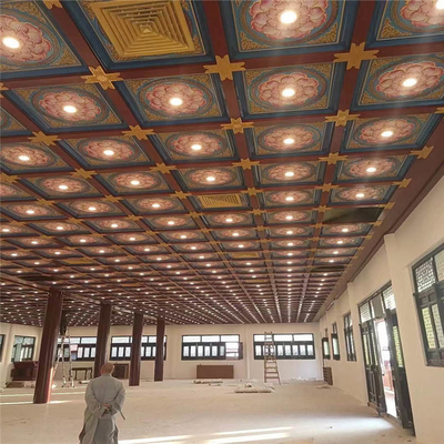 El techo de aluminio del cuadrado de la transferencia de calor teja el tejado del templo 900*900 decorativo