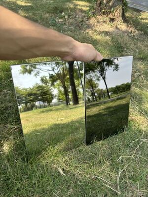 Baldosas de techo de acero inoxidable de 600x600, espejo, encastrables, acústicas