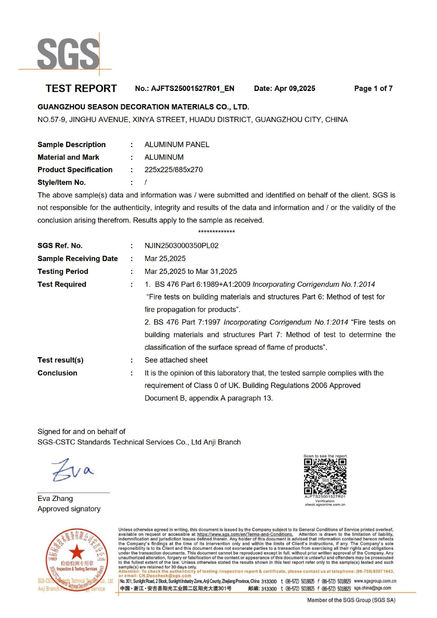 Porcelana Guangzhou Season Decoration Materials Co., Ltd. certificaciones