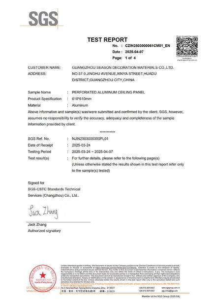 Porcelana Guangzhou Season Decoration Materials Co., Ltd. certificaciones